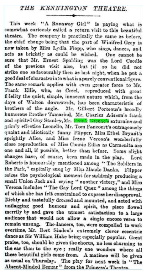 the kennington theatre the morning post (london, england), tuesday, march 13, 1900